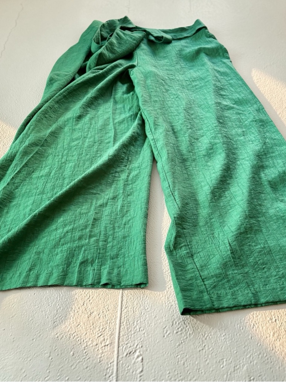 NWOT INTEMPO™ Emerald Textured Wrap Pants Sz L Wide Leg High Waist Pirate-core - Picture 9 of 15